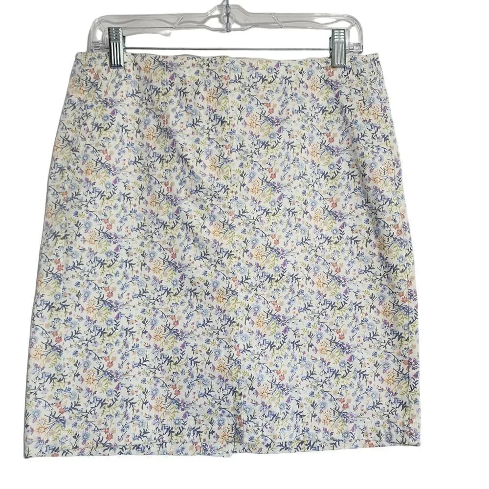 J.Jill skirt 6p live-in Chino floral cotton blend Cottagecore Country